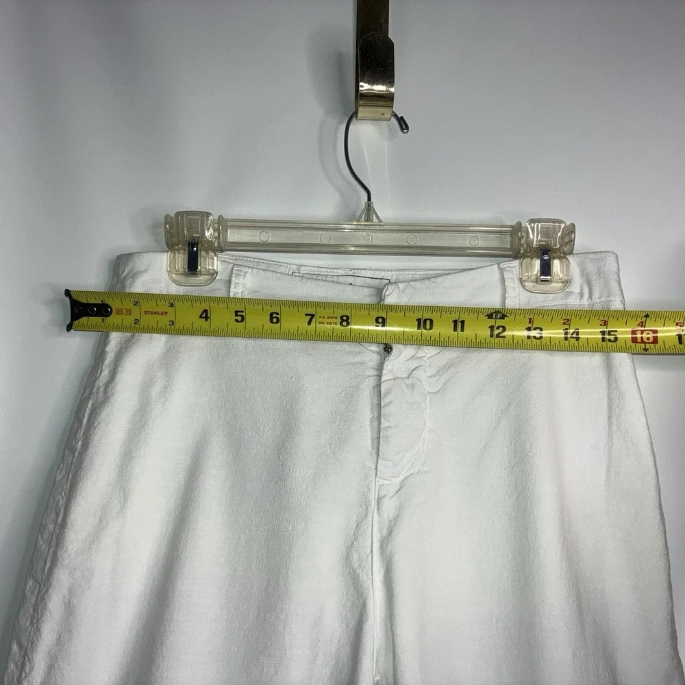 Frank & Eileen Denim Pants Size 6 White Kinsale Flax Cotton Blend Raw Hem Jeans - Picture 5 of 9
